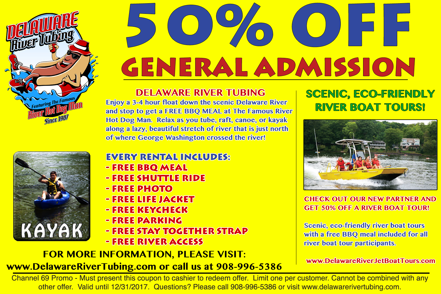 Delaware River Tubing, Rafting, Canoeing, and Kayaking Located in