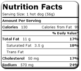 nutrition facts